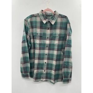 NWT Backcountry Button-Up Flannel Shirt Men's XL Gearhead Green Plaid Collared